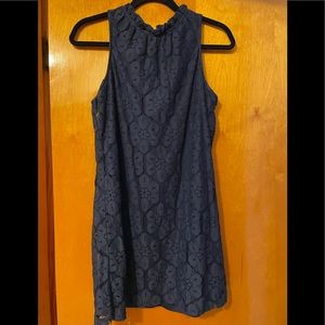 Paper crane. Navy blue lacy dress. Size medium